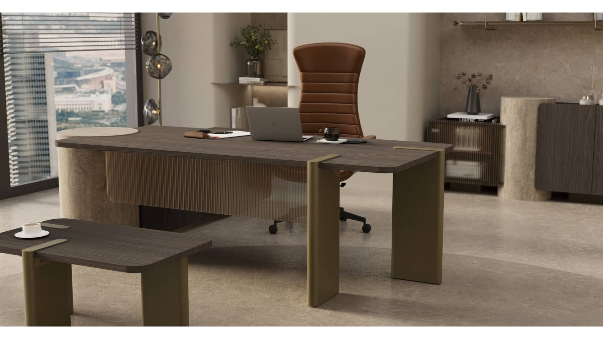 Avanos L-shaped Executive Table Set