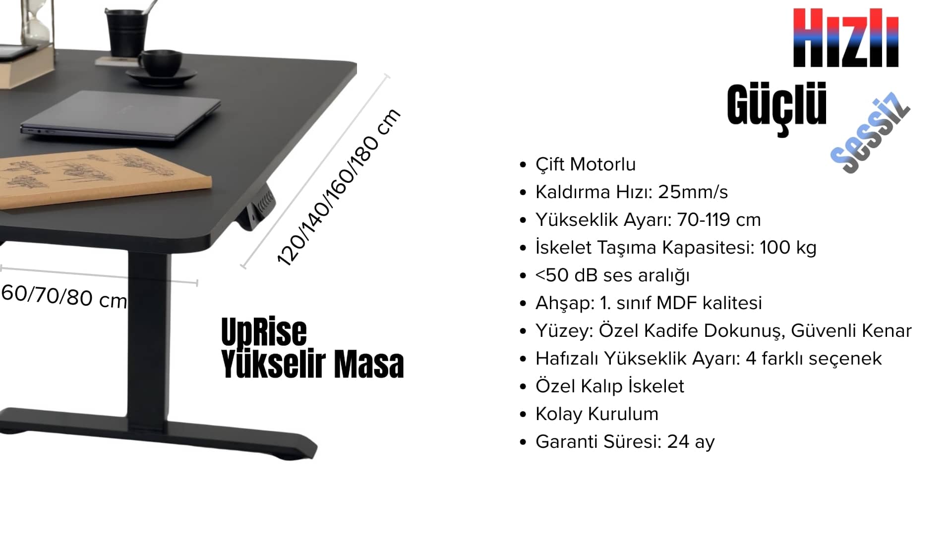 Table montante Uprise noire