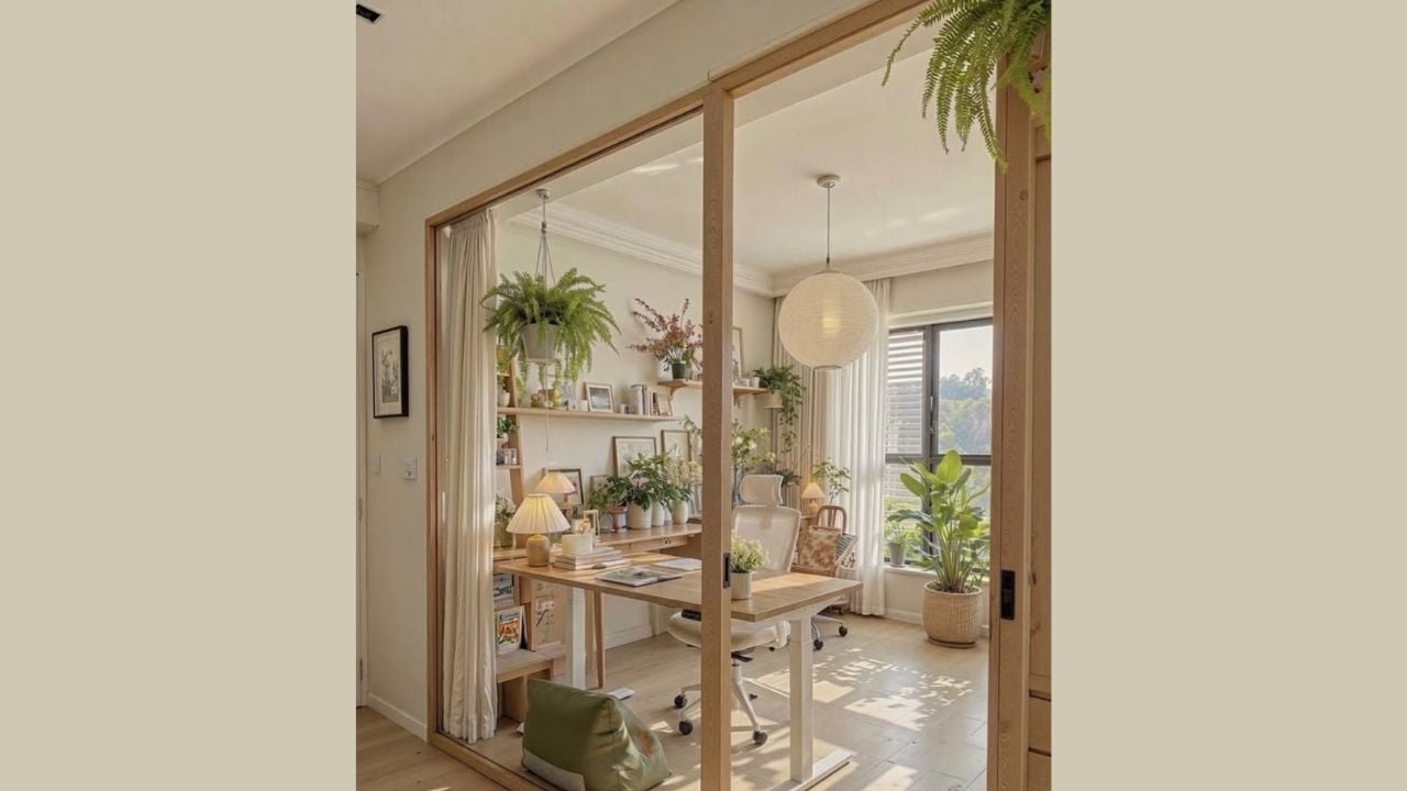 Yükseklik Ayarlı Masa ile Soft Boho Living Çalışma Alanı Fikirleri