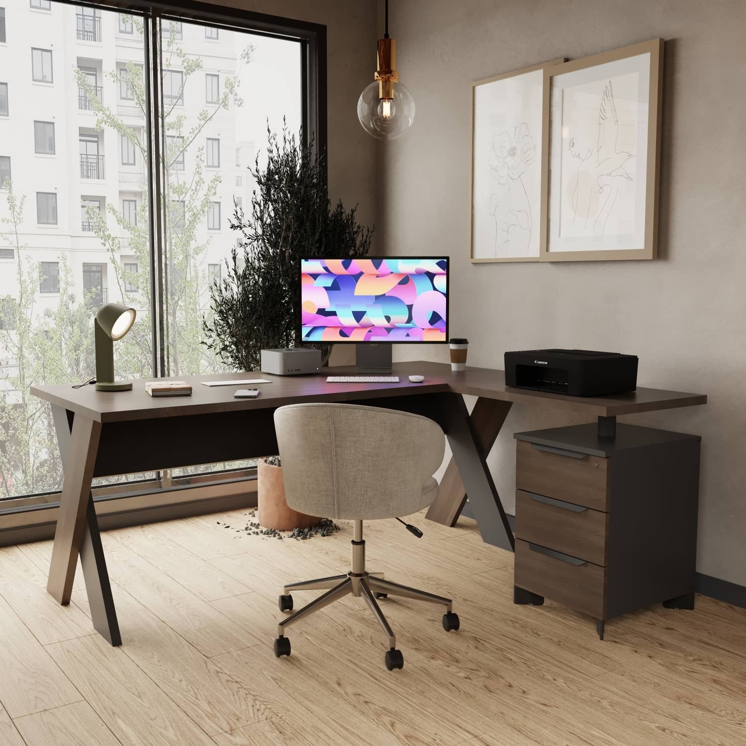 Bureau d'étude à piédestal haut Omix L - Bureau | Mobilier de bureau