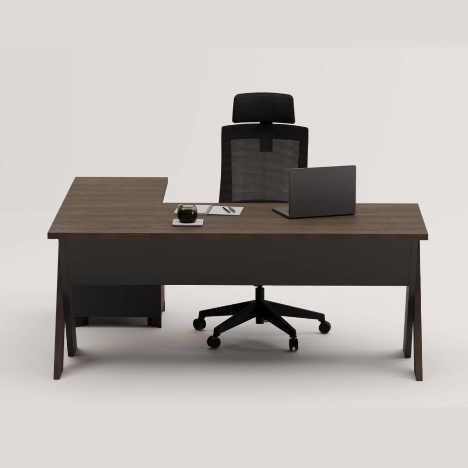 Omix High Pedestal L Study Desk - Office Desk | Office Furniture