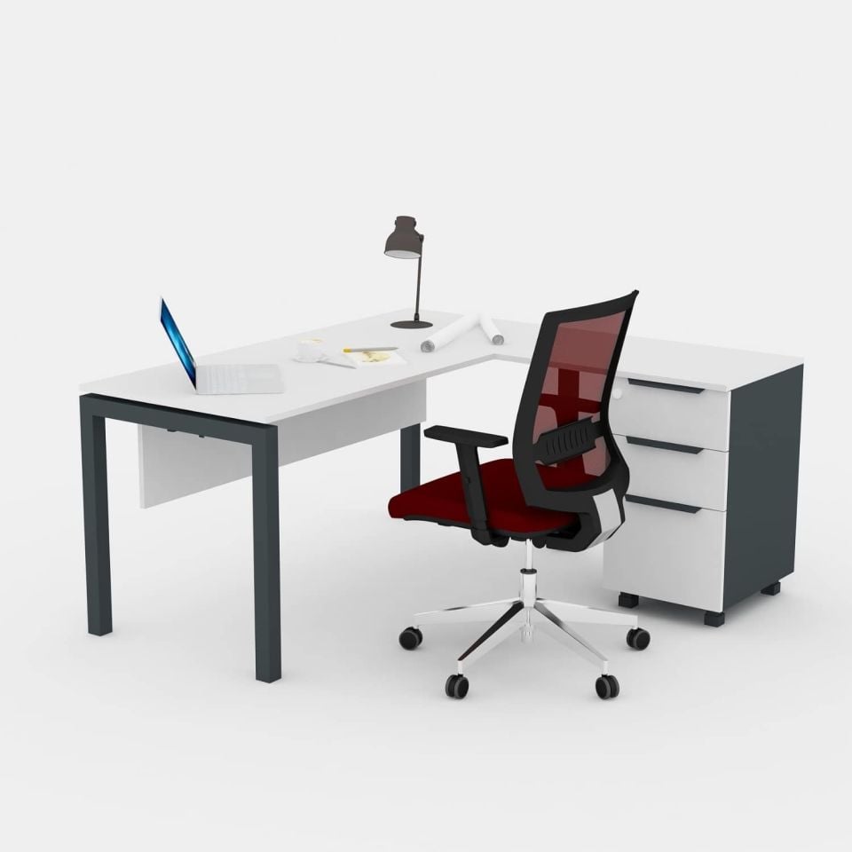 Ofisimi Basic Kesonlu L Çalışma Masası - Ofis Masa