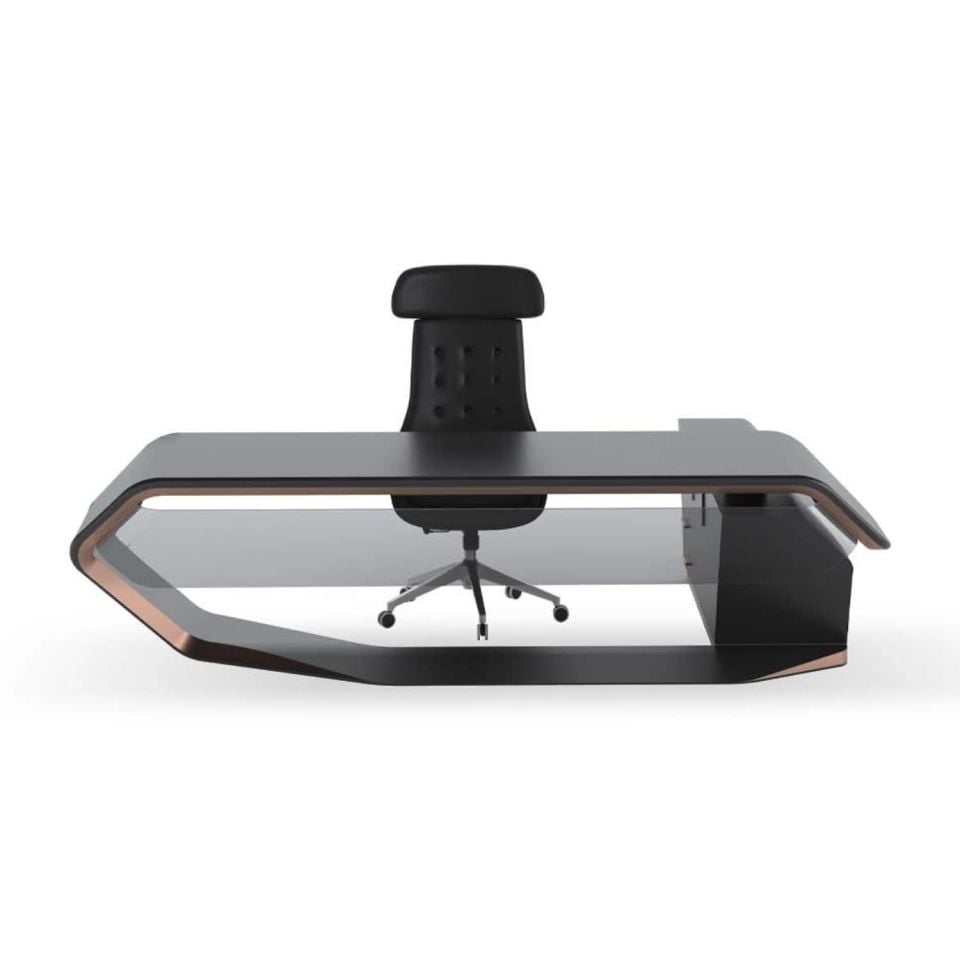 ENSEMBLE DE TABLE DE BUREAU FUTURE 294 CM NOIR POLI - Bureau | Mobilier de bureau