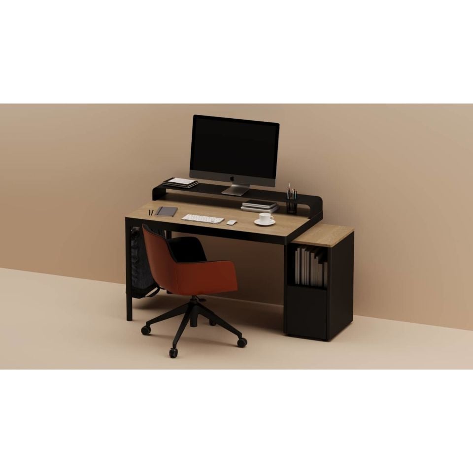 Less Home Office Desk (Oak) - Office Desk