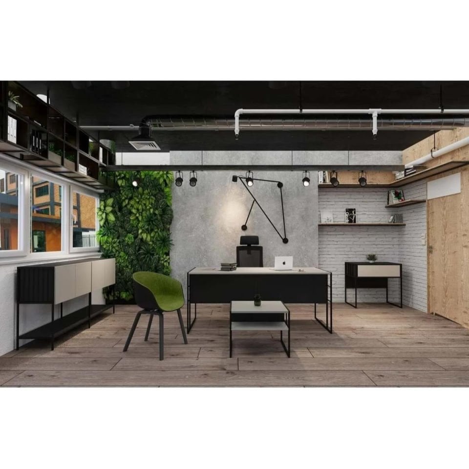 Ensemble de table de bureau d'étude blanche Cage - Ensemble de bureau | Mobilier de bureau