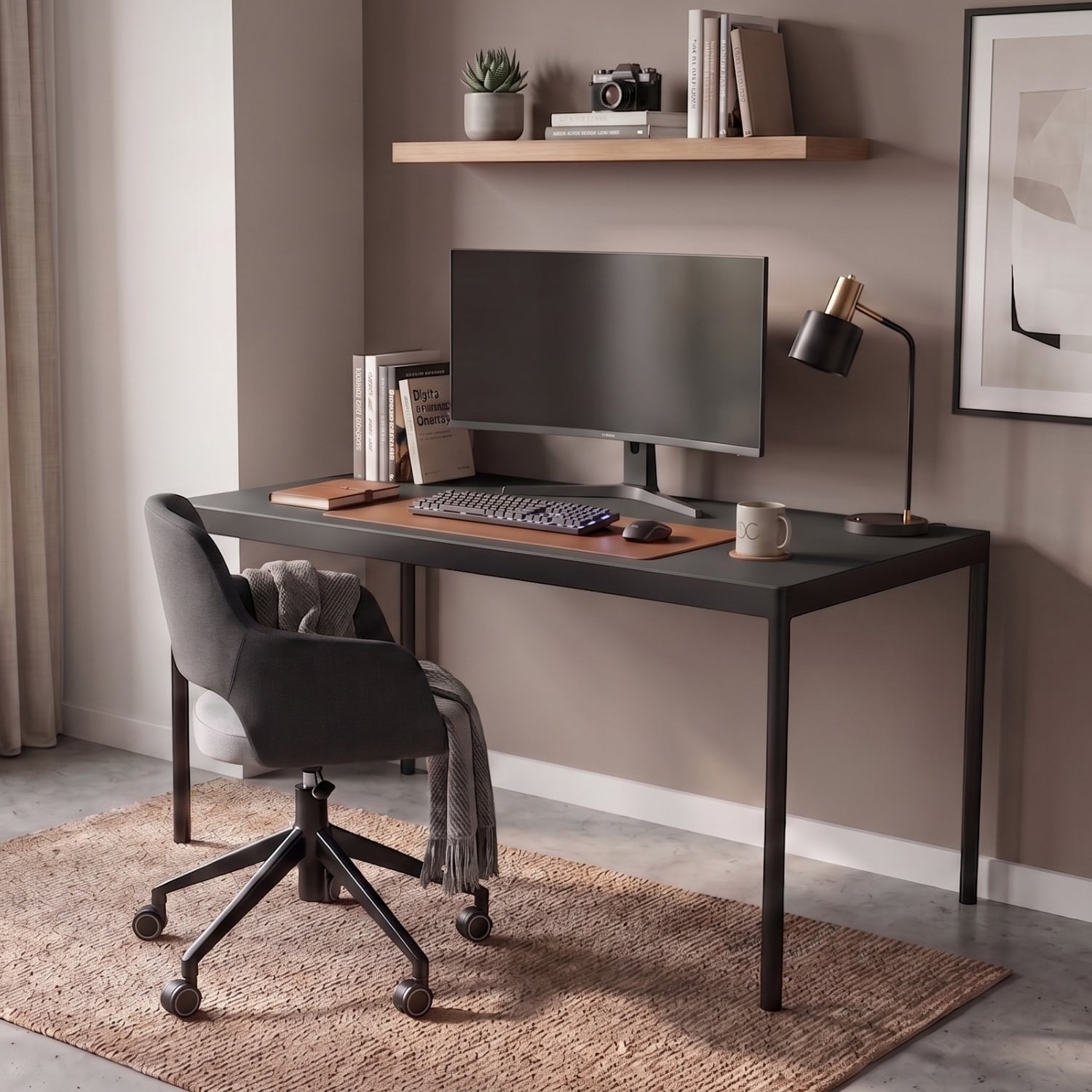 Ofisimi Lisa Çalışma Masası Mat Siyah - Ofis Masası