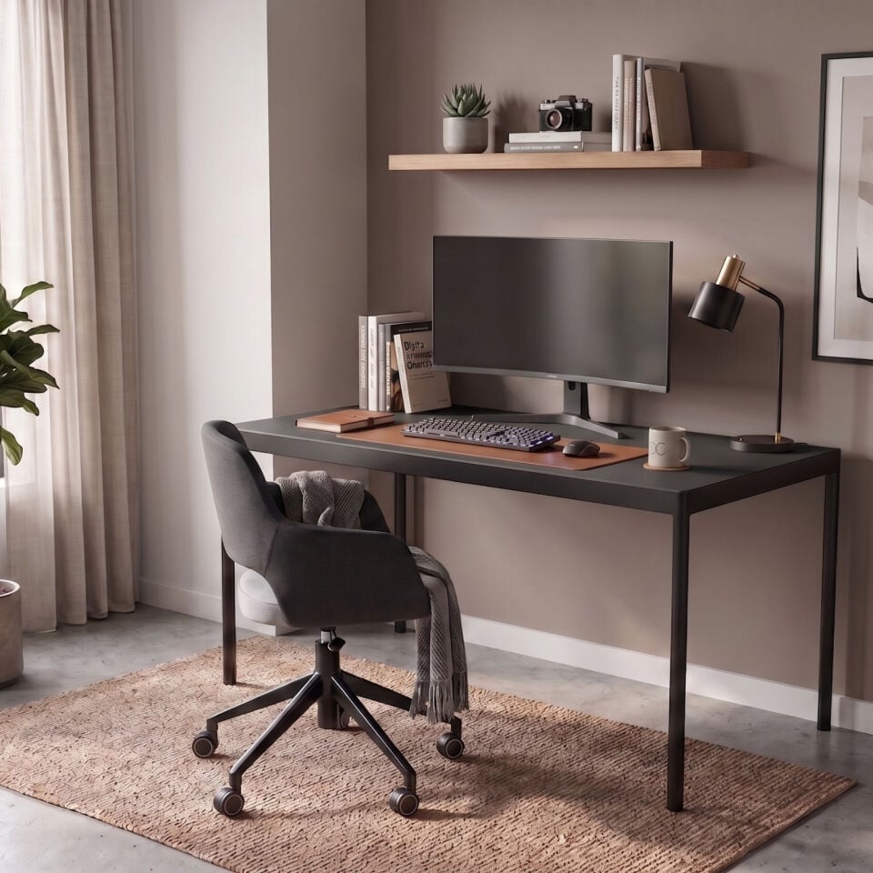 Ofisimi Lisa Çalışma Masası Mat Siyah - Ofis Masası