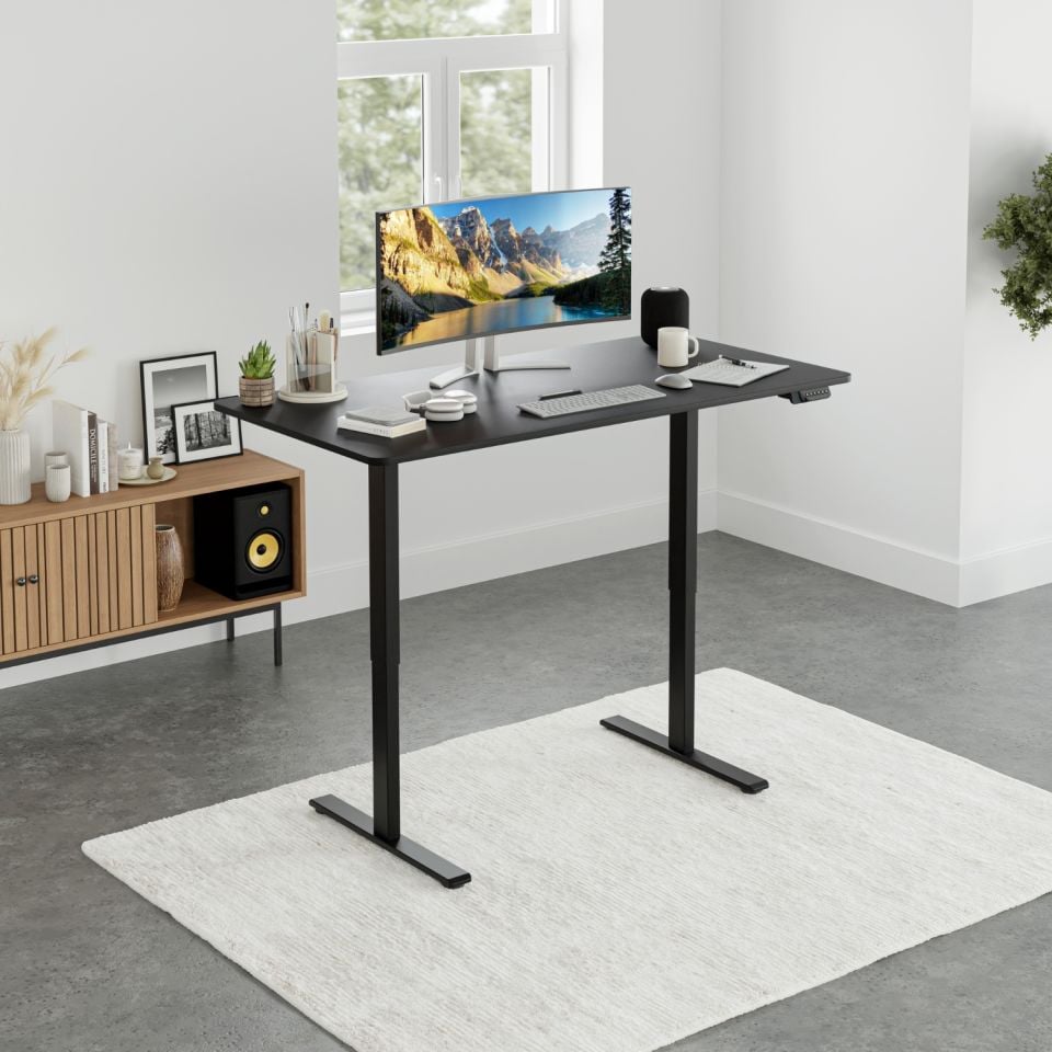 Uprise Yükseklik Ayarlı Masa | Çift Motorlu | Güçlü-Dengeli-Stabil (Siyah)