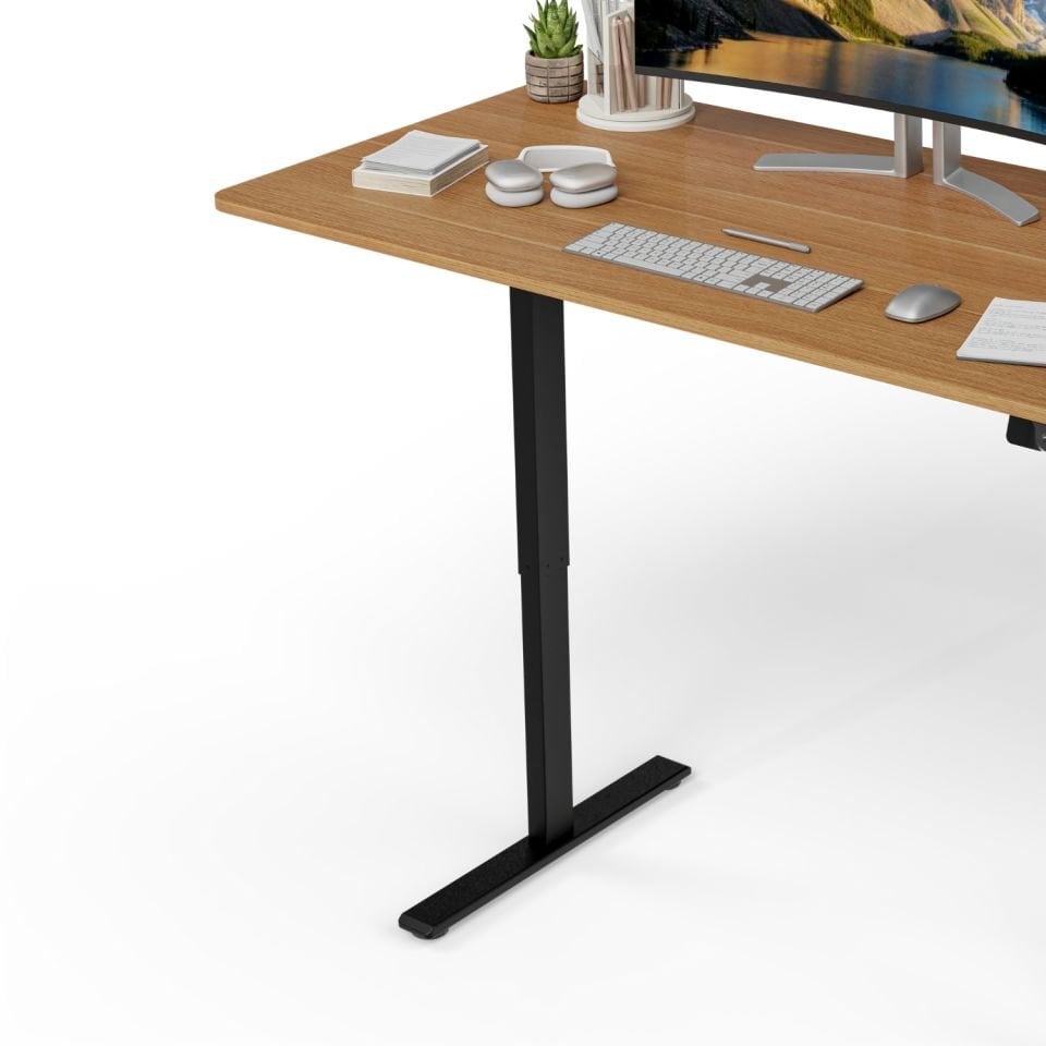Uprise Height Adjustable Desk | Dual Motor | Strong-Balanced-Stable (Nevada Walnut-Black)