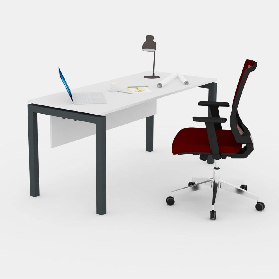 Galaxy Tekli Çalışma Masası - Ofis Masası | Ofis Mobilyaları 160 cm - Lake Beyaz