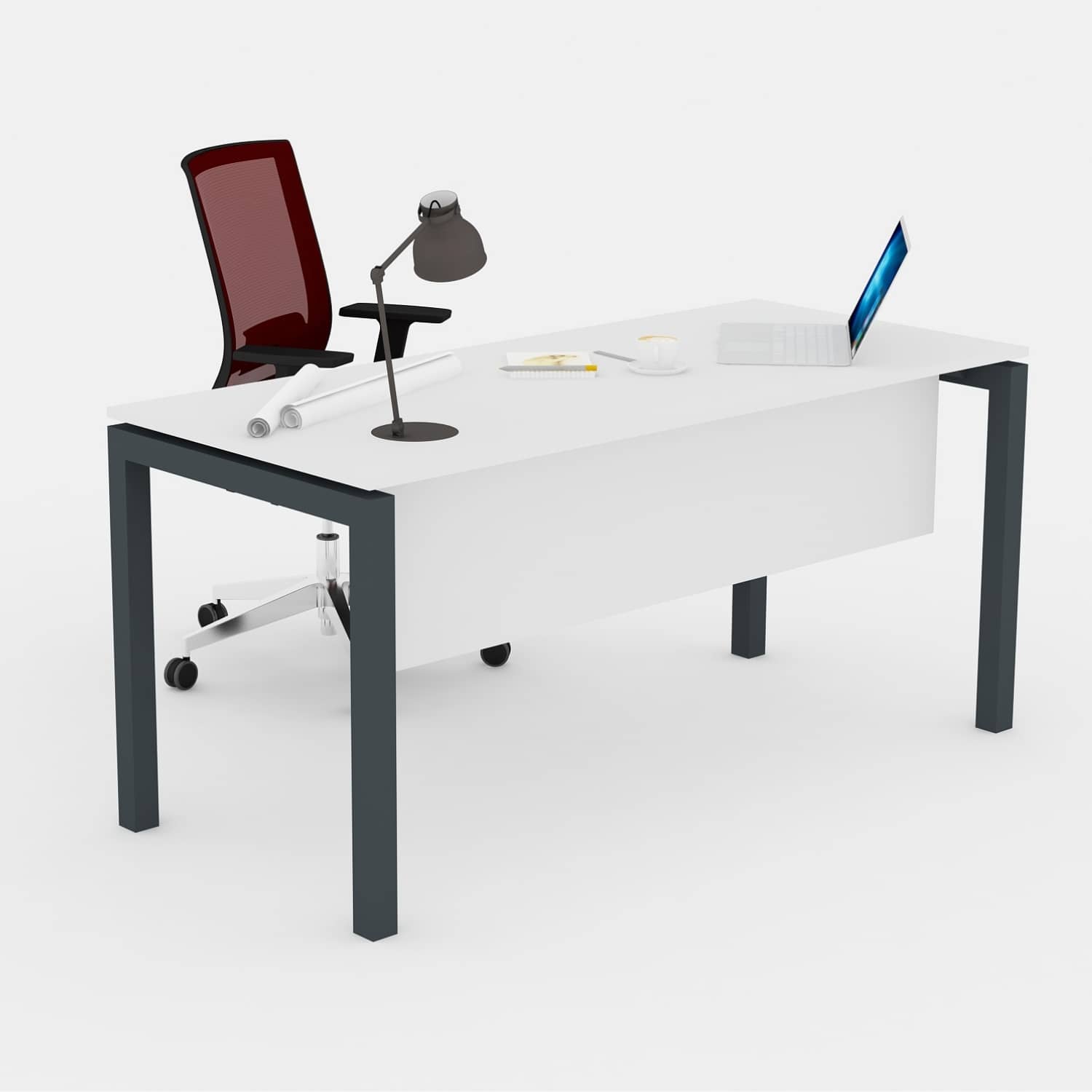 Galaxy Tekli Çalışma Masası - Ofis Masası | Ofis Mobilyaları 180 cm - Lake Beyaz