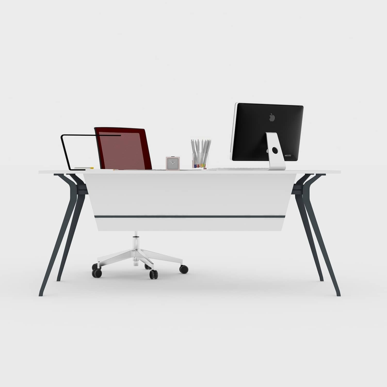 Deep Tekli Çalışma Masası - Ofis Masası | Ofis Mobilyaları 180 cm - Lake Beyaz