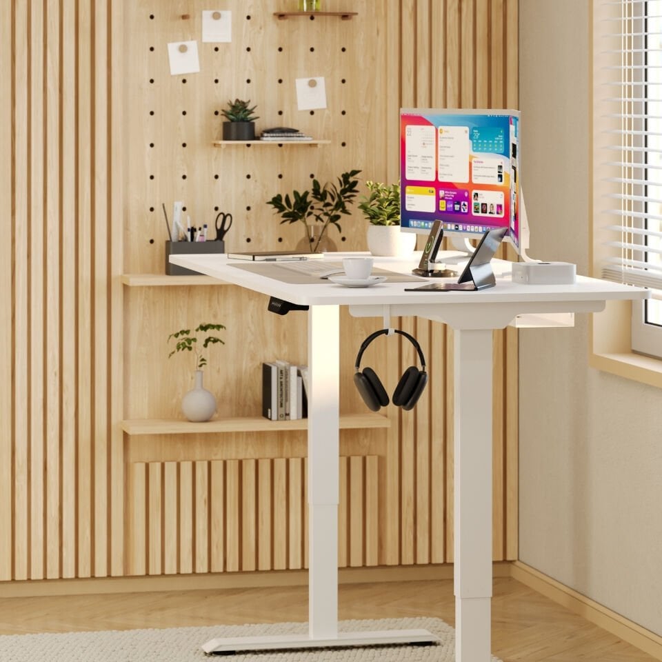 Ofisimi Uprise Comfort Çift Motorlu Yükseklik Ayarlı Masa (72–121 cm) - Beyaz