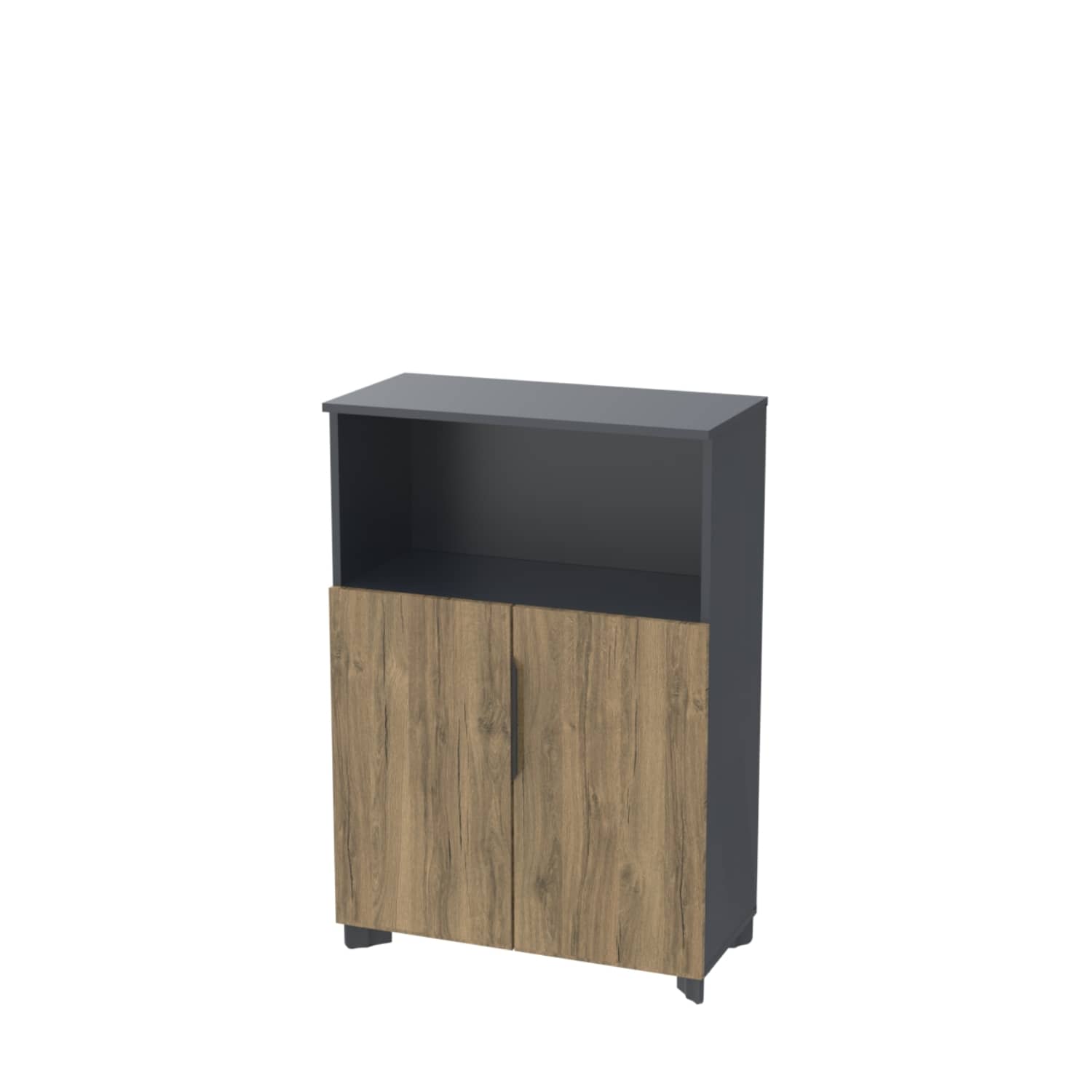 Ofisimi Area Yarım Kapaklı Dosya Dolabı - Ofis Dolap - Depolama 117 cm - Pera - Açık Ceviz