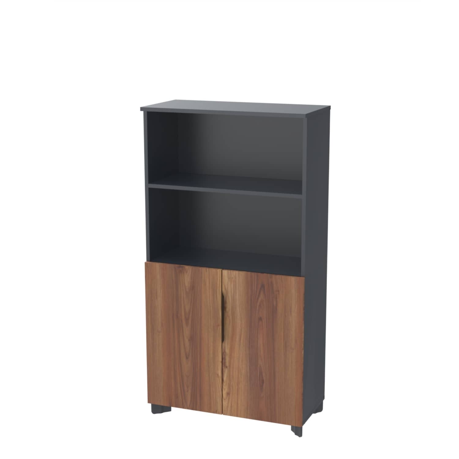 Tidy Yarım Kapaklı Dosya ve Depolama Dolabı - Ofis Dolabı | Ofis Mobilyaları 153 cm - Minyatür - Ceviz