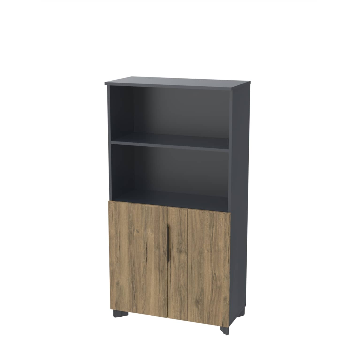 Tidy Yarım Kapaklı Dosya ve Depolama Dolabı - Ofis Dolabı | Ofis Mobilyaları 153 cm - Pera - Açık Ceviz