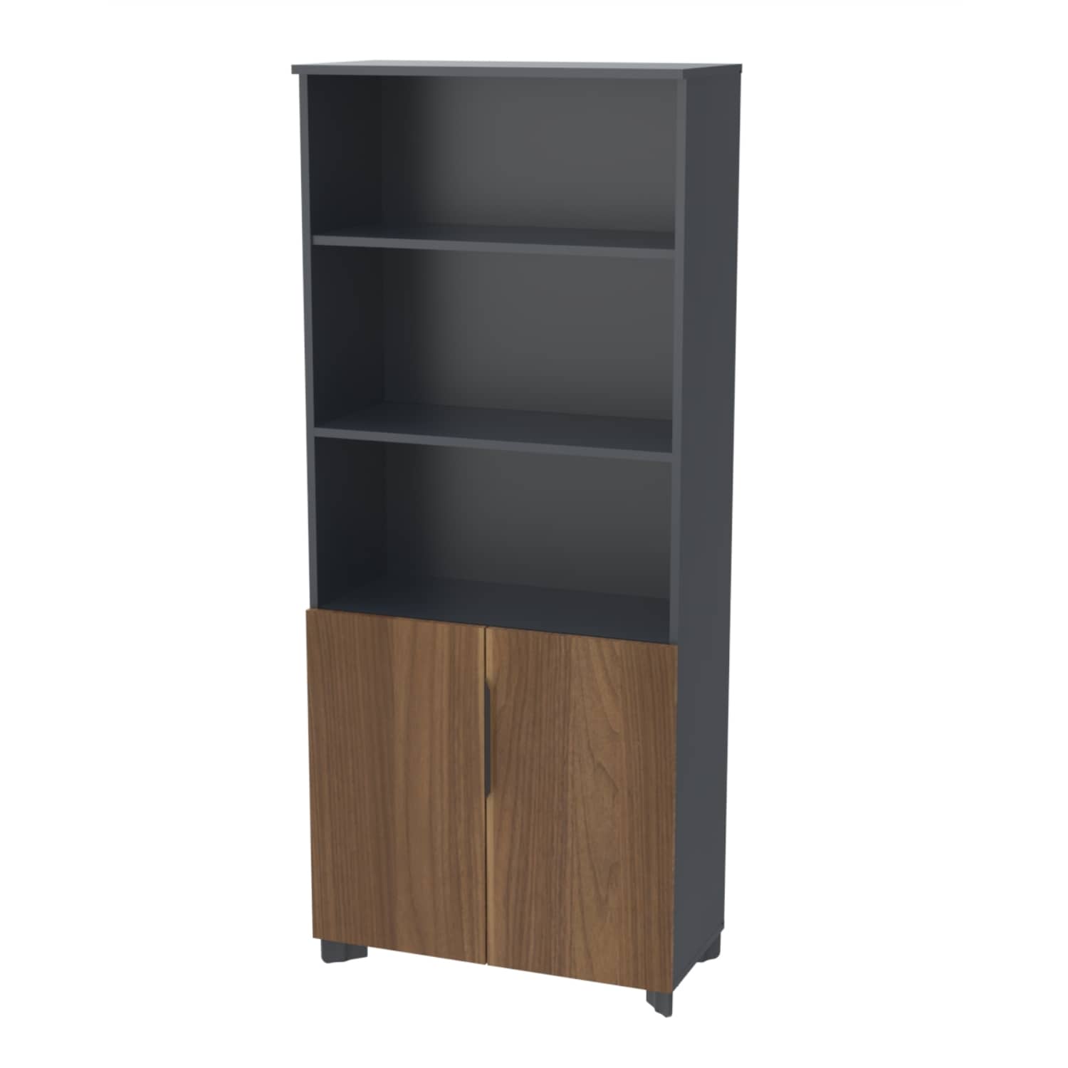 Tidy Yarım Kapaklı Dosya ve Depolama Dolabı - Ofis Dolabı | Ofis Mobilyaları 189 cm - Nevada - Budaksız Ceviz