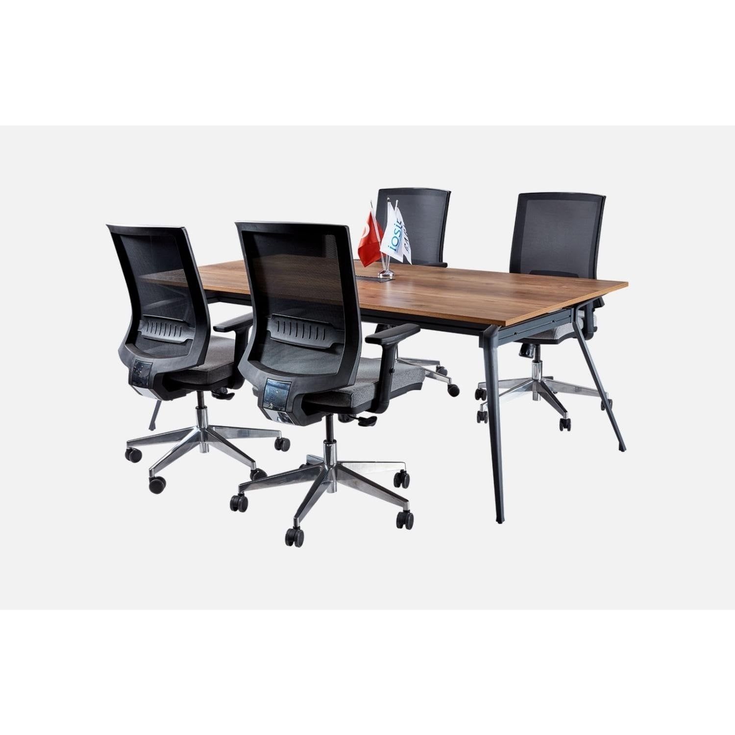 Deep Toplantı Masası - Ofis Masası | Ofis Mobilyaları 200 cm - Minyatür - Ceviz