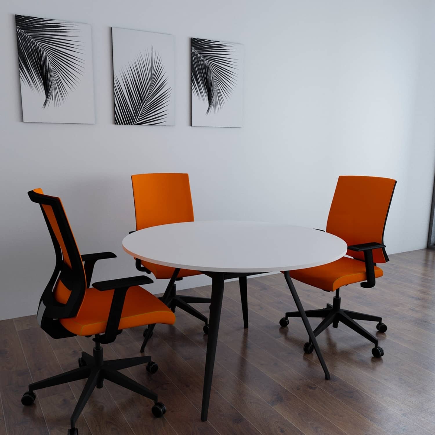 Ofisimi Plaza Yuvarlak Toplantı Masası - Ofis Mobilya 120 cm - Lake Beyaz