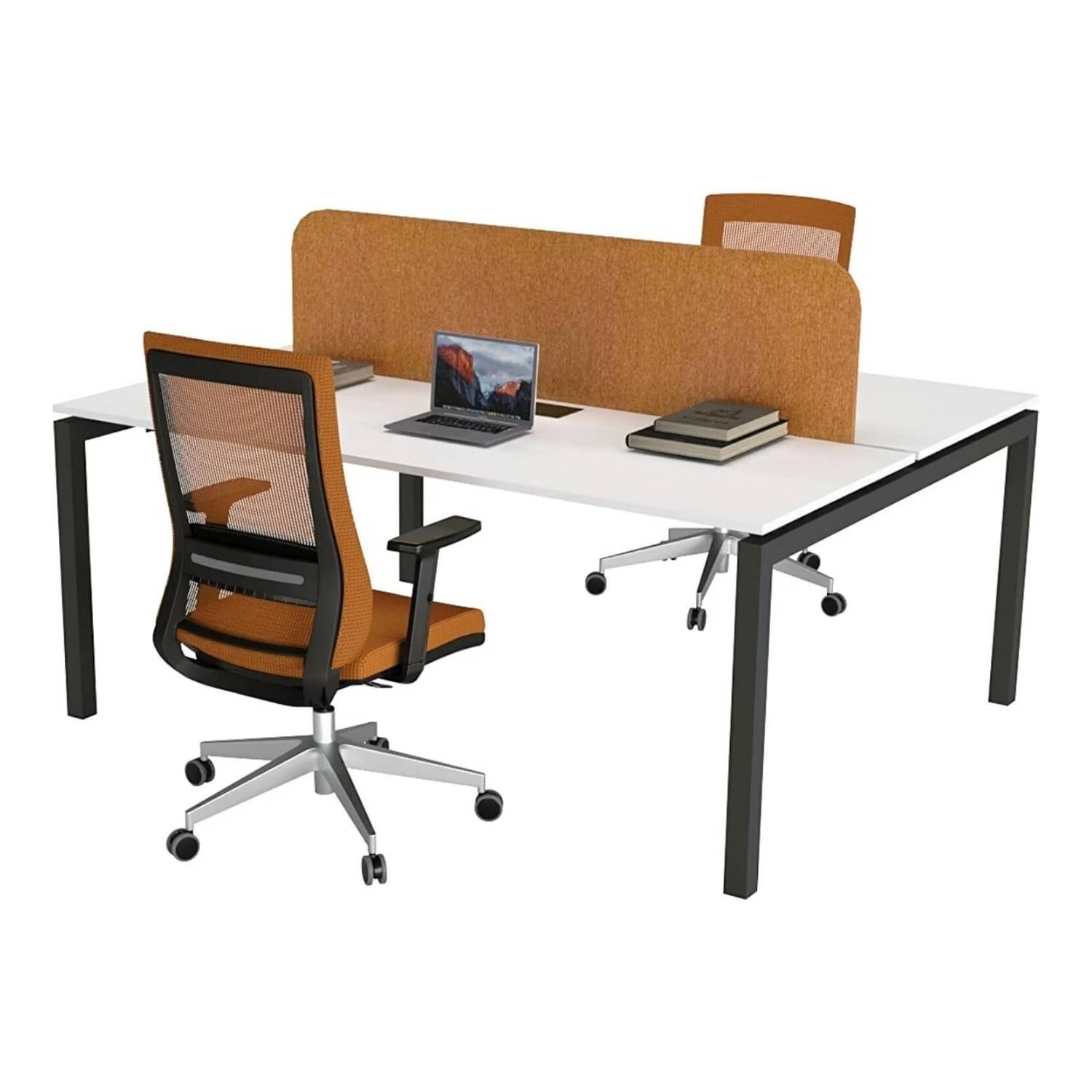 Galaxy İkili Workstation Çalışma Masası - Ofis Masası | Ofis Mobilyaları 140 cm - Lake Beyaz