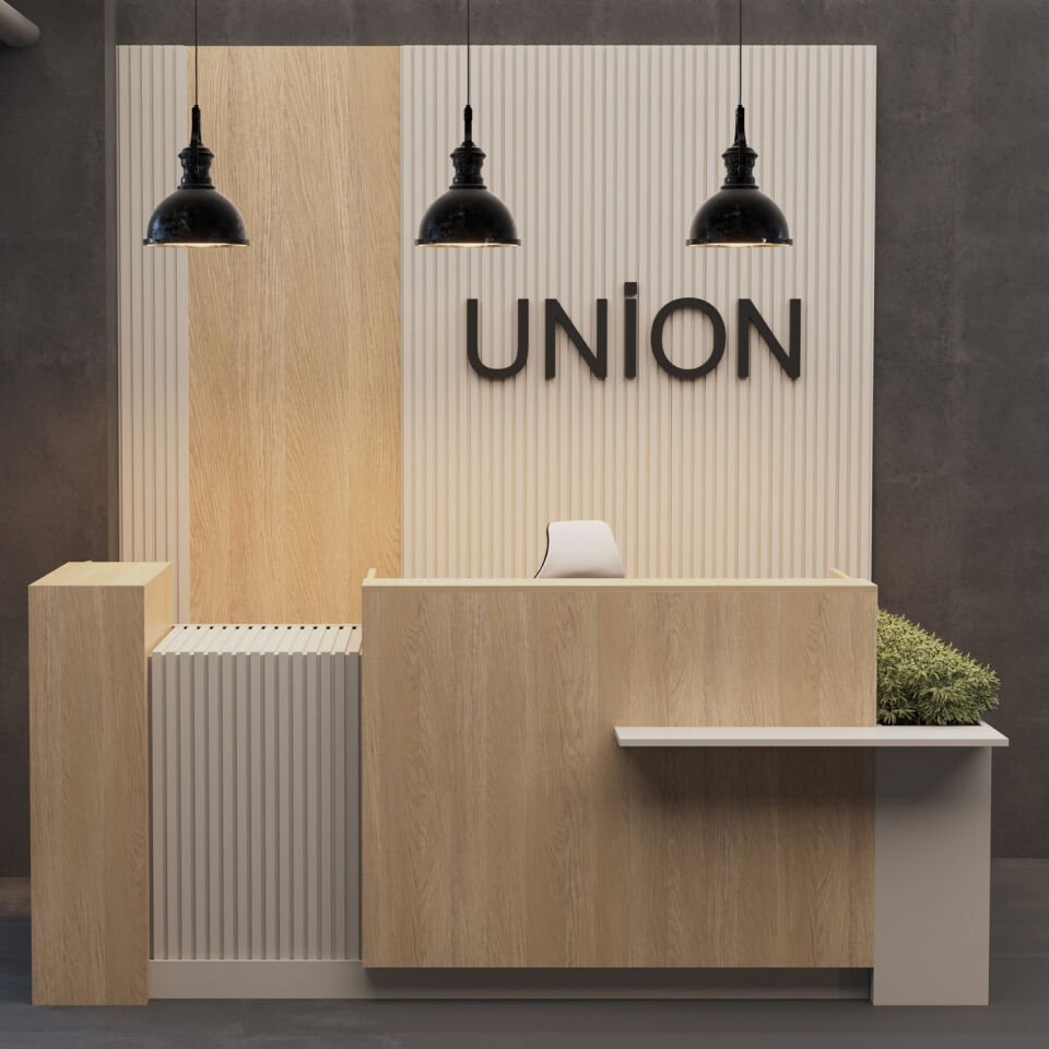Bureau d'accueil de l'espace d'accueil de l'Union (Gris cendré/Chêne - Budva)