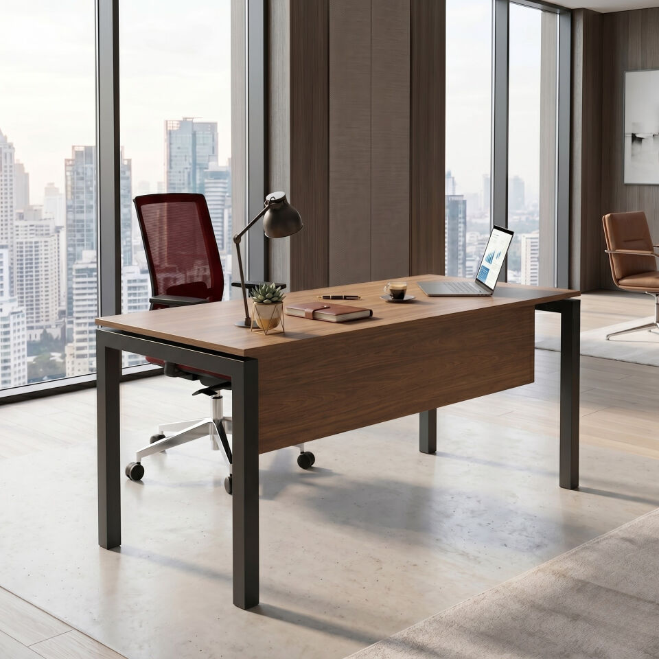 Ofisimi Basic Tekli Çalışma Masası - Ofis Masa 120 cm - Amber Ceviz