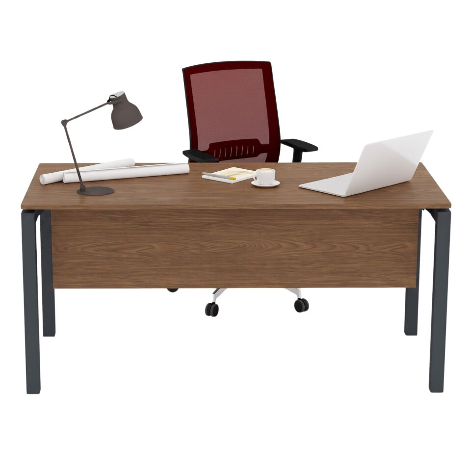 Ofisimi Basic Tekli Çalışma Masası - Ofis Masa 120 cm - Amber Ceviz