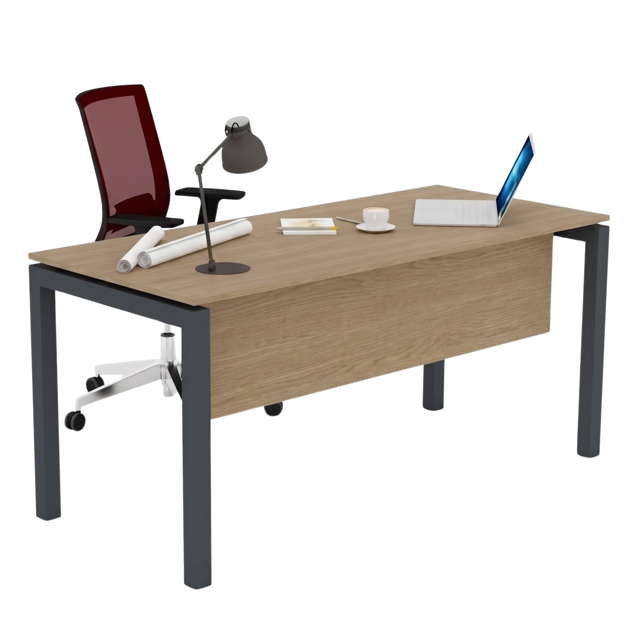 Ofisimi Basic Tekli Çalışma Masası - Ofis Masa 140 cm - Budva - Meşe