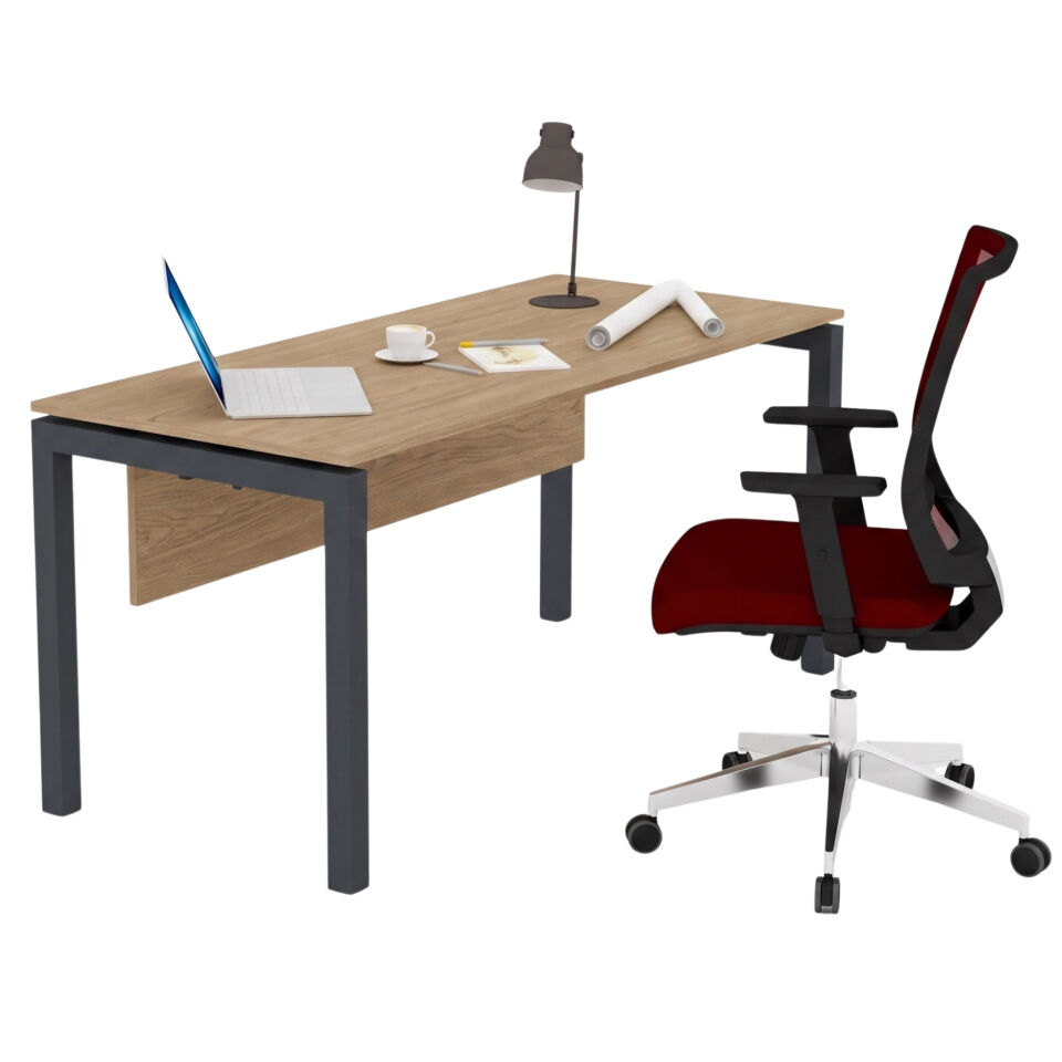 Ofisimi Basic Tekli Çalışma Masası - Ofis Masa 140 cm - Budva - Meşe