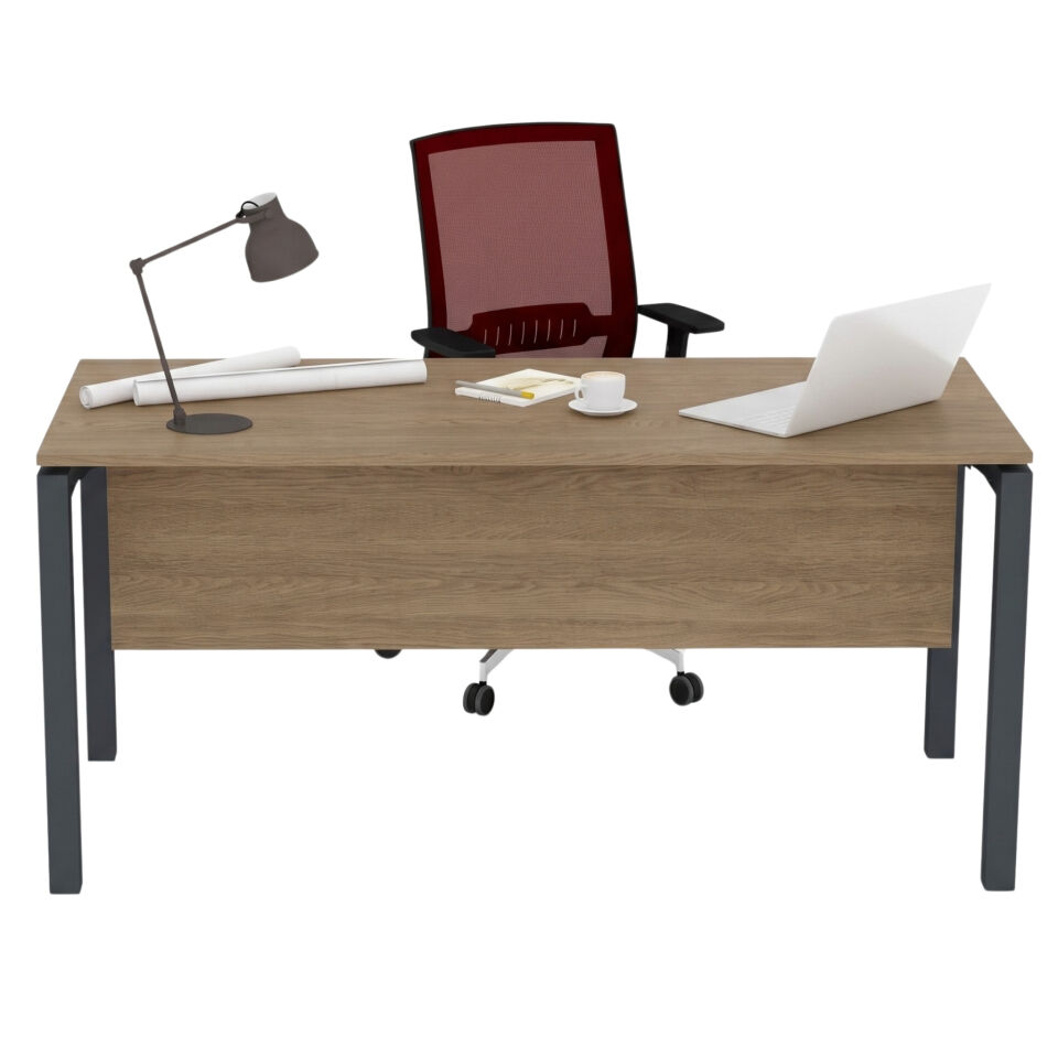 Ofisimi Basic Tekli Çalışma Masası - Ofis Masa 160 cm - Budva - Meşe