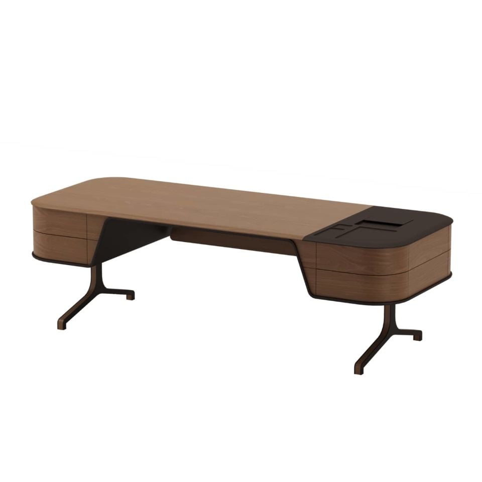 Ensemble de bureau exécutif en placage naturel NewEra - Ensemble de bureau | Mobilier de bureau
