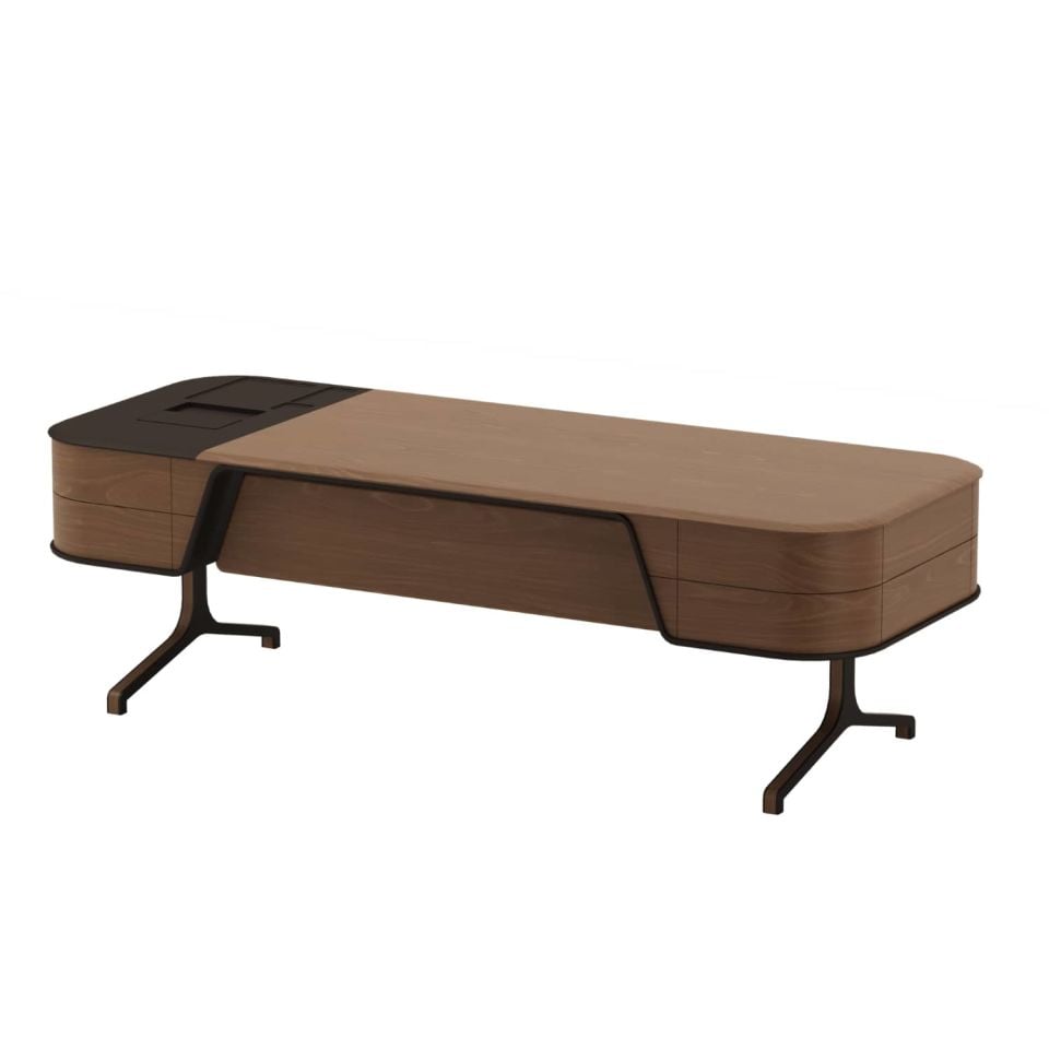 Ensemble de bureau exécutif en placage naturel NewEra - Ensemble de bureau | Mobilier de bureau