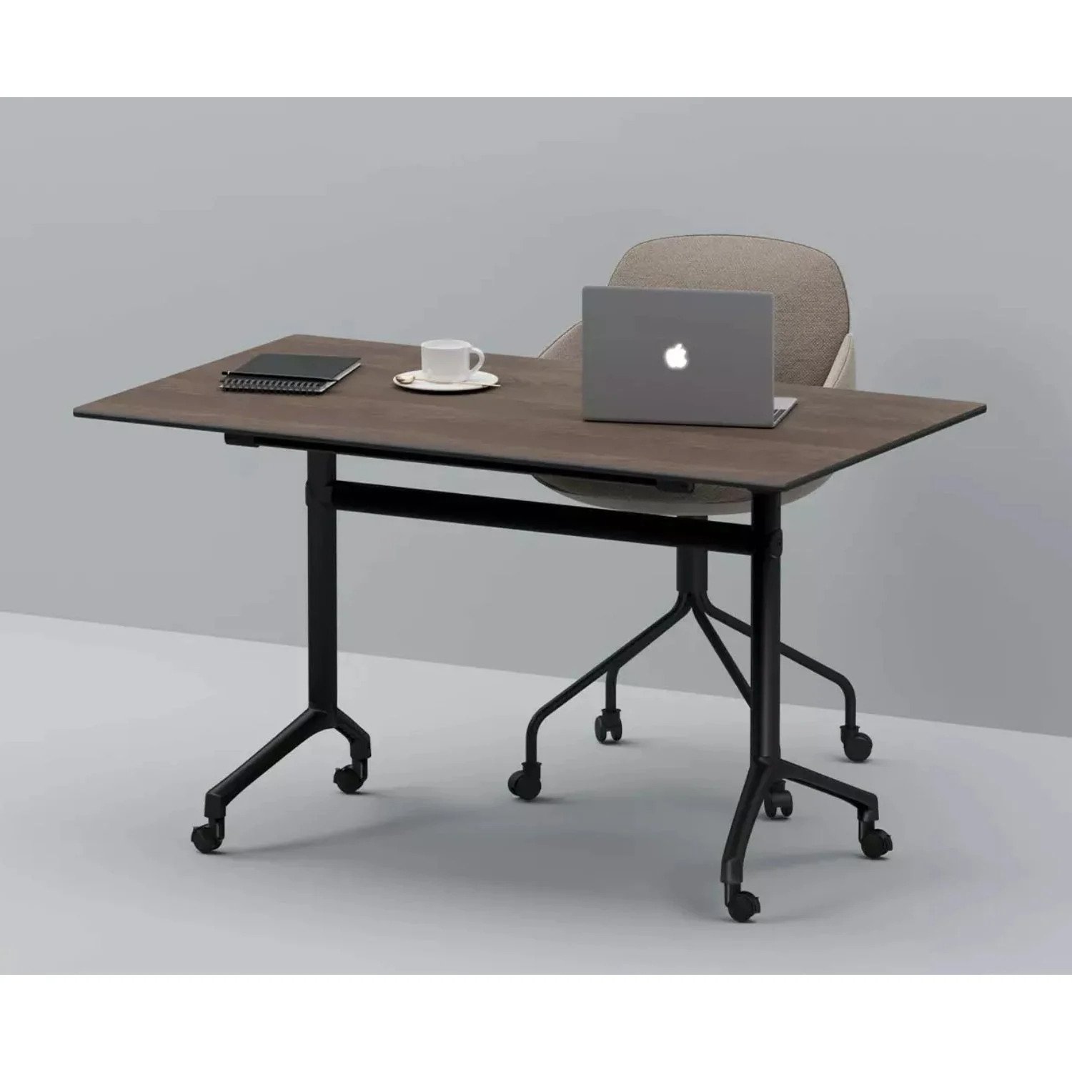 Katlanır Çok Amaçlı Çalışma Masası - Ofis Masası | Ofis Mobilyaları 120 cm - Koyu Meşe