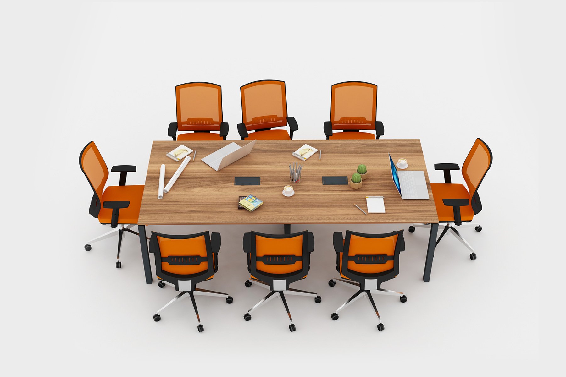 Galaxy Toplantı Masası - Ofis Masası | Ofis Mobilyaları 320 cm - Minyatür - Ceviz