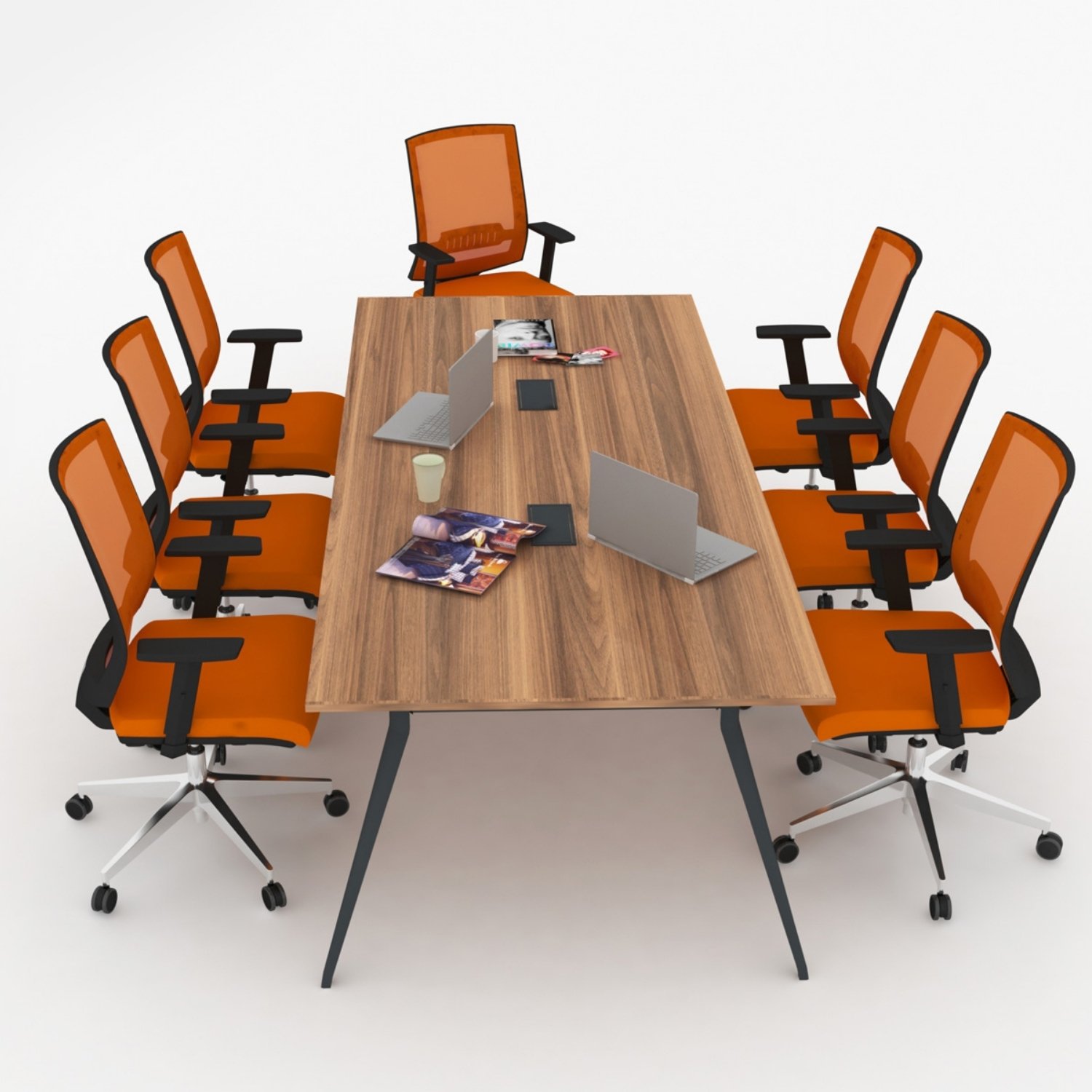 Deep Toplantı Masası - Ofis Masası | Ofis Mobilyaları 240 cm - Minyatür - Ceviz