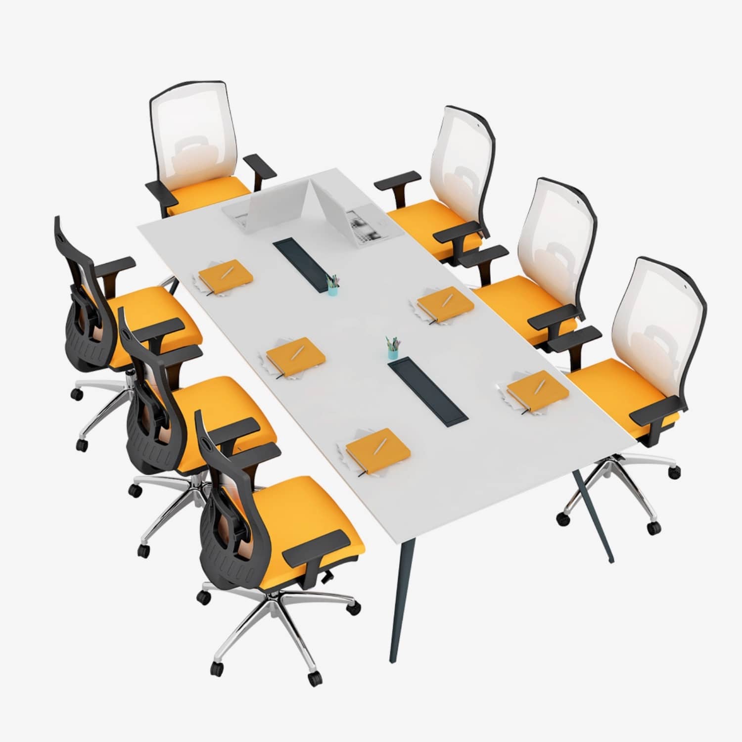 Deep Toplantı Masası - Ofis Masası | Ofis Mobilyaları 360 cm - Lake Beyaz